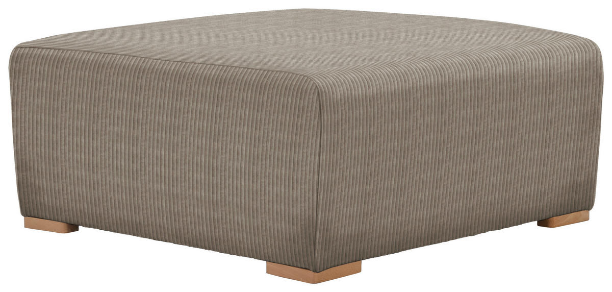 HOCKER in Textil Taupe  - Taupe/Buchefarben, Konventionell, Holz/Textil (101/44/92cm) - Livetastic