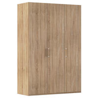DREHTÜRENSCHRANK 151/223/60 cm,  in Sonoma Eiche, 3 Tür(en)  - Silberfarben/Sonoma Eiche, Design, Holzwerkstoff/Kunststoff (151/223/60cm) - Novel