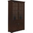 VITRINE Kirschbaum, Linde furniert, massiv Nussbaumfarben - Silberfarben/Nussbaumfarben, LIFESTYLE, Glas/Holz (127/42/213cm) - Selva