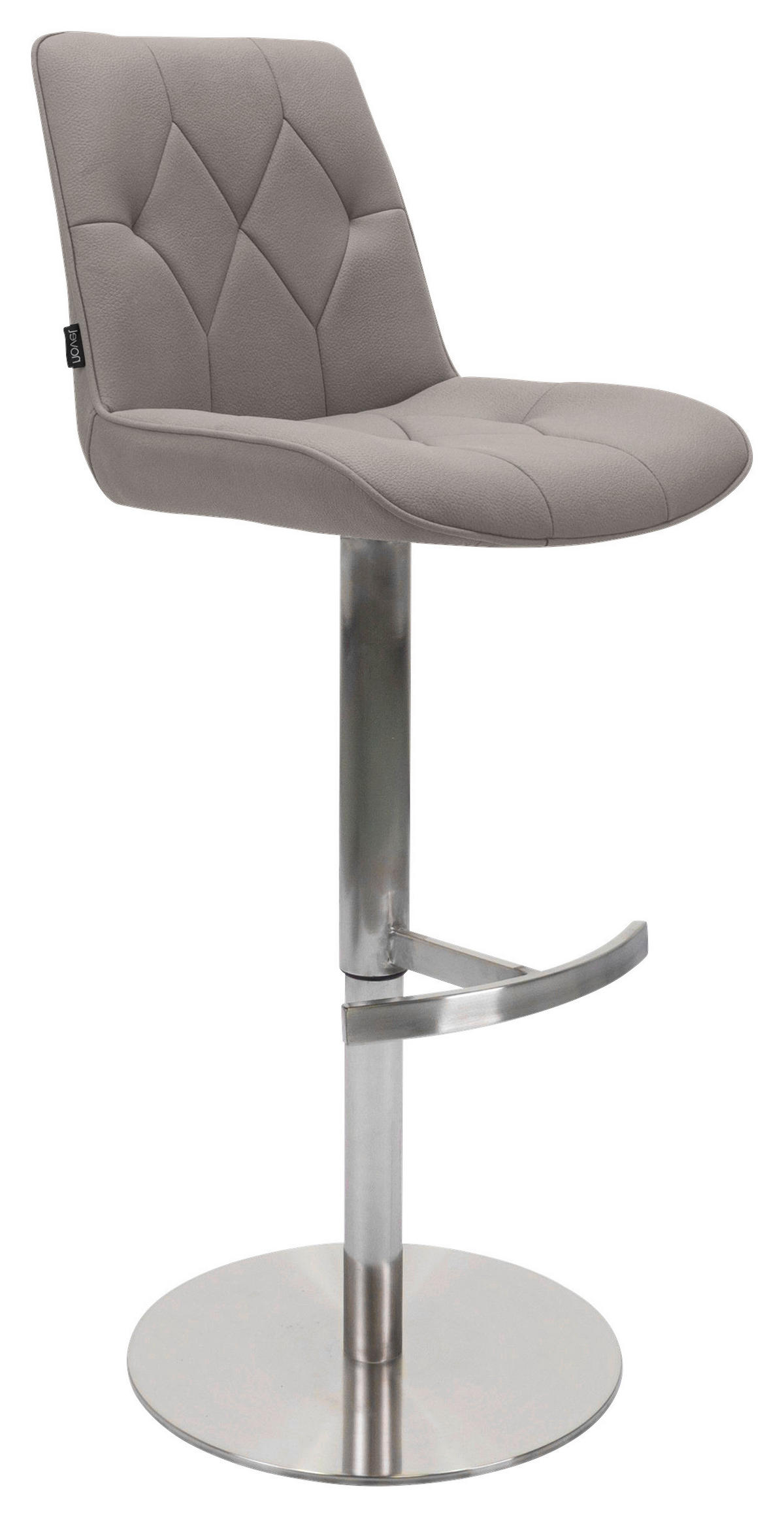 BARSKA STOLICA  siva   - siva/boja nerđajućeg čelika, Dizajnerski, metal/tekstil (44/110/54,5cm) - Novel