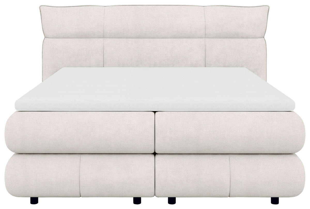KONTINENTALSÄNG 180/200 cm  i beige  - beige/svart, Design, trämaterial/trä (180/200cm) - Visionight