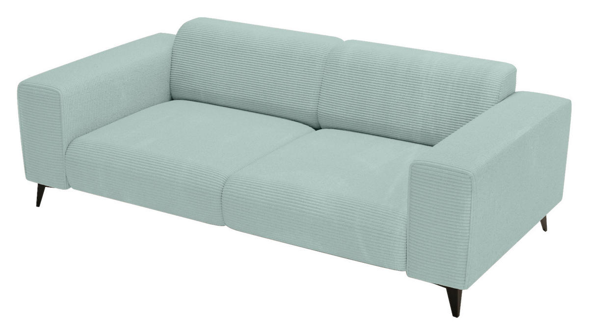 2-SITZER-SOFA Cord Salbeigrün  - Salbeigrün/Schwarz, KONVENTIONELL, Textil/Metall (207/75/104cm) - Carryhome