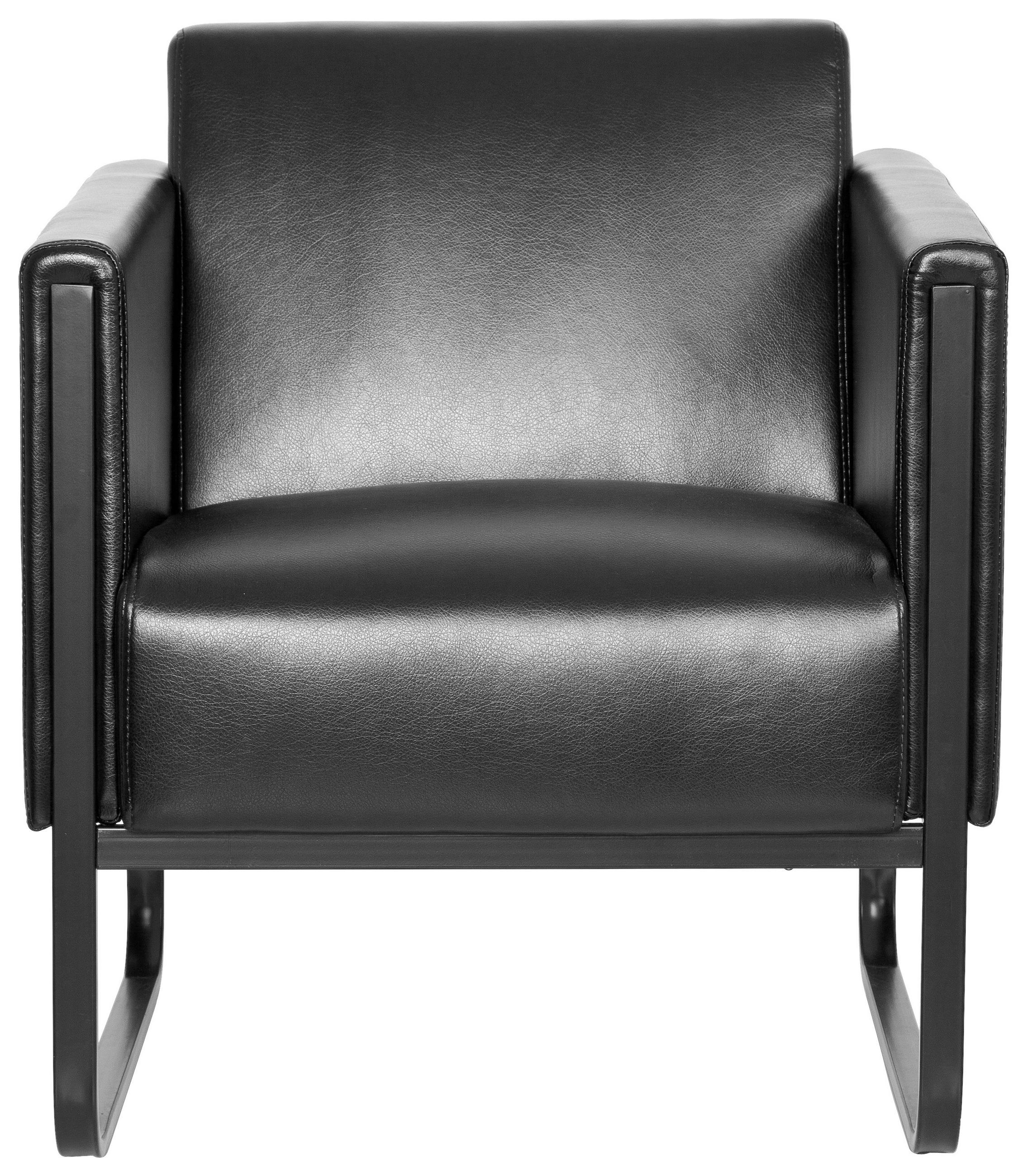 SESSEL Lederlook Schwarz    - Schwarz, MODERN, Textil/Metall (67/78/71cm) - MID.YOU