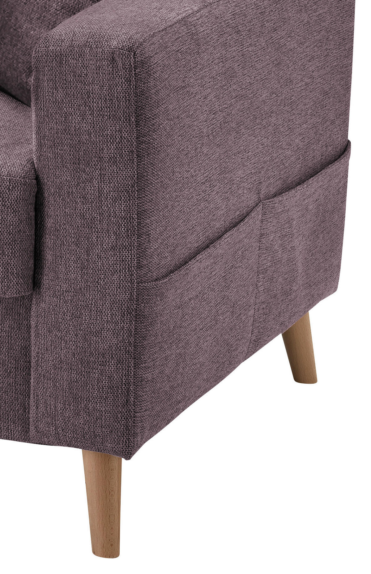 ECKSOFA  in Struktur Bordeaux  150/228 cm  - Bordeaux/Naturfarben, KONVENTIONELL, Holz/Textil (150/228cm) - P & B