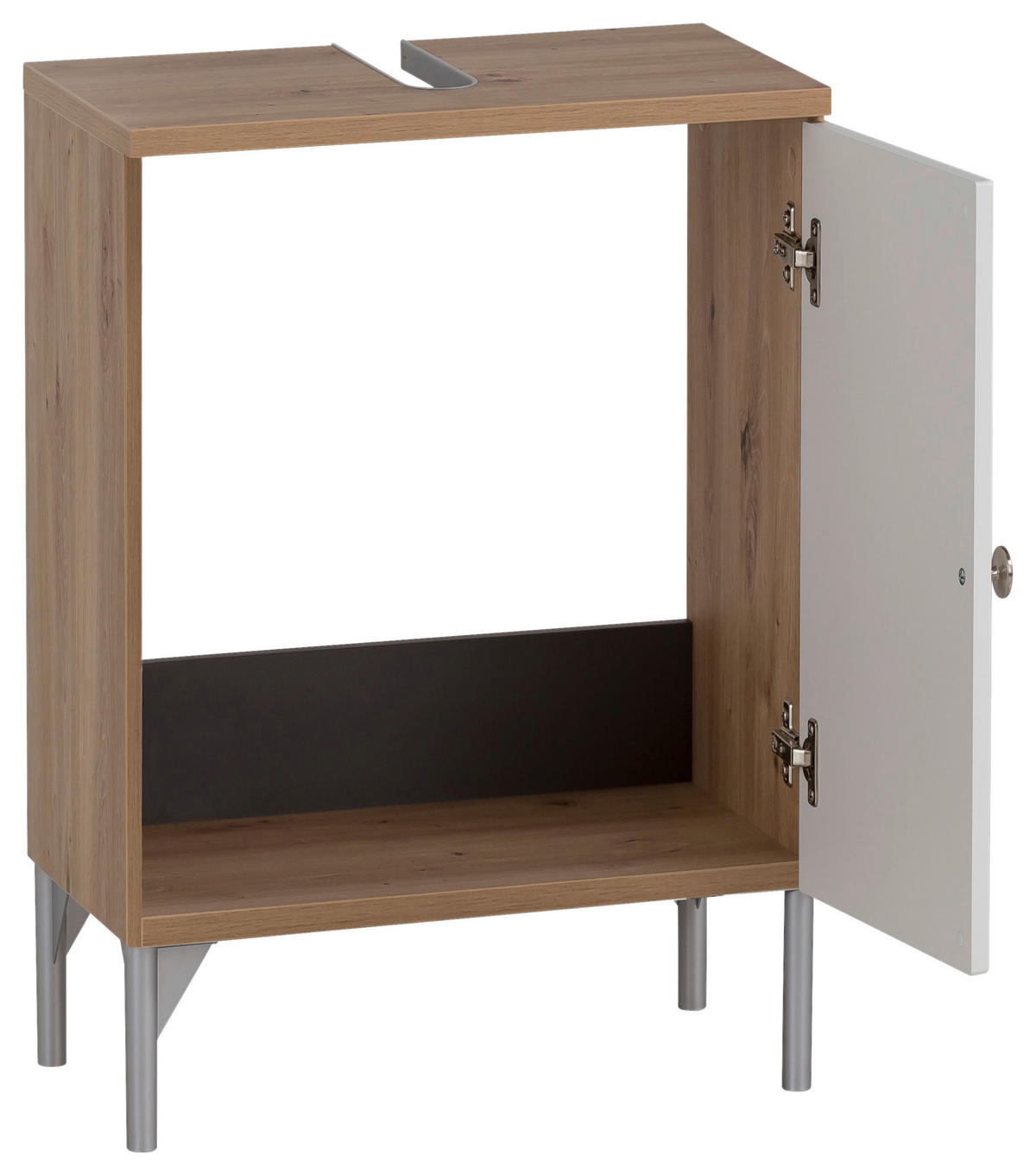WASCHBECKENUNTERSCHRANK 40,3/58,5/32 cm  - Silberfarben/Weiß, Basics, Holzwerkstoff/Kunststoff (40,3/58,5/32cm) - Stylife