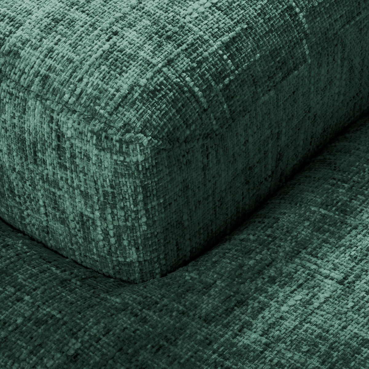 ECKSOFA PORTLAND in Struktur Grün Kopfteilverstellung  295/187 cm  - Chromfarben/Grün, Design, Holz/Textil (295/187cm) - Livetastic