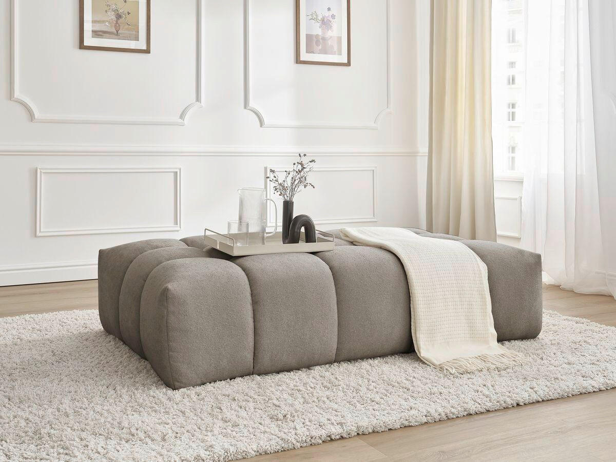 HOCKER EVEREST Struktur Taupe  - Taupe/Schwarz, MODERN, Kunststoff/Textil (166/100/40cm)