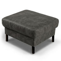 HOCKER Textil, Leder Dunkelgrau  - Dunkelgrau, Design, Leder/Textil (70/48/60cm) - Livetastic