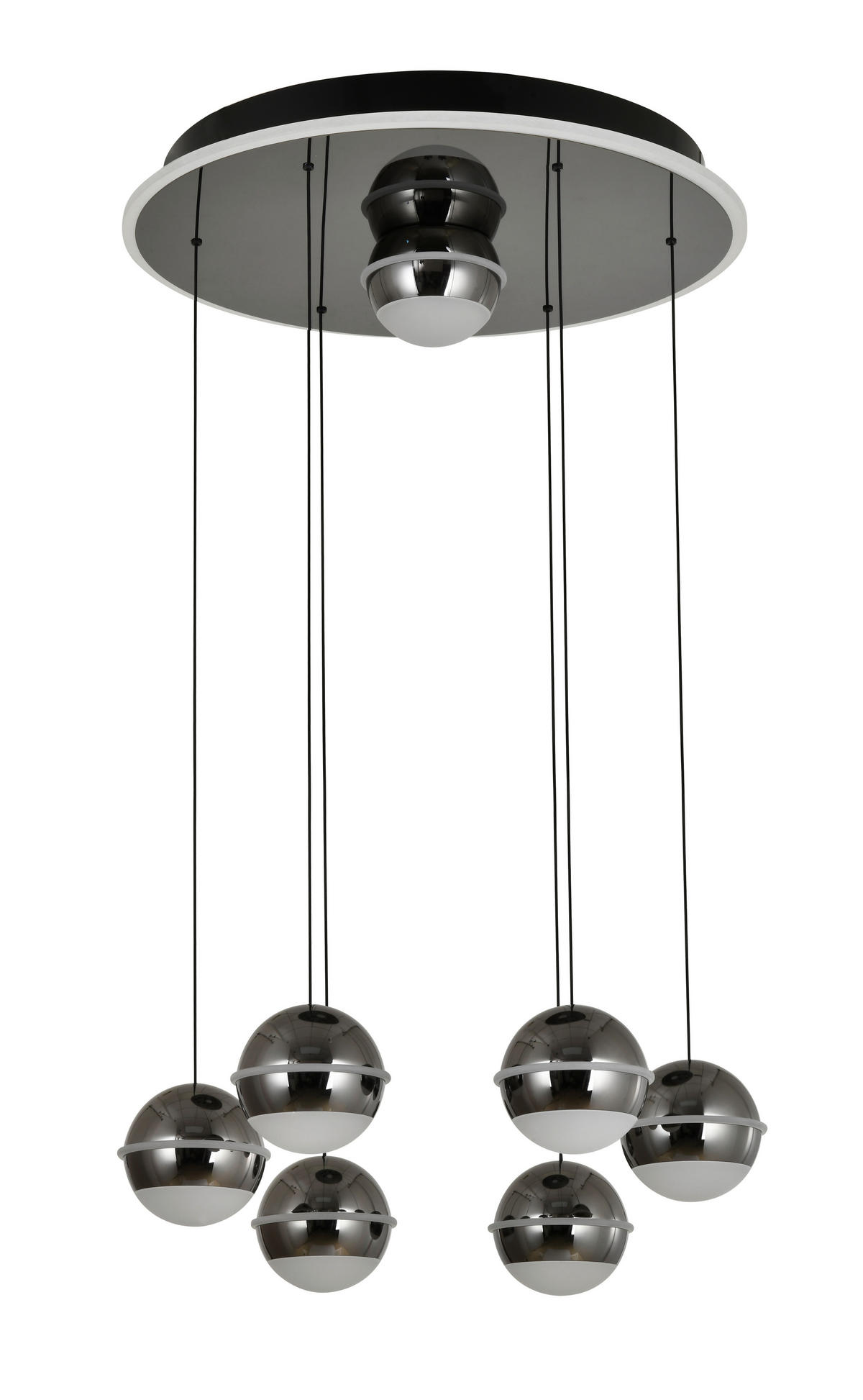 LED-HÄNGELEUCHTE Biarritz 46/150/46 cm  - Schwarzchrom, Design, Kunststoff/Metall (46/150/46cm)
