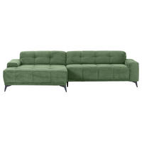 ECKSOFA in Cord Olivgrün  - Schwarz/Olivgrün, Konventionell, Textil/Metall (165/295cm) - Carryhome