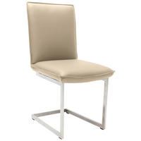 SCHWINGSTUHL  in Nickel Echtleder pigmentiert  - Edelstahlfarben/Beige, Design, Leder/Metall (48/93/65cm) - Ambiente