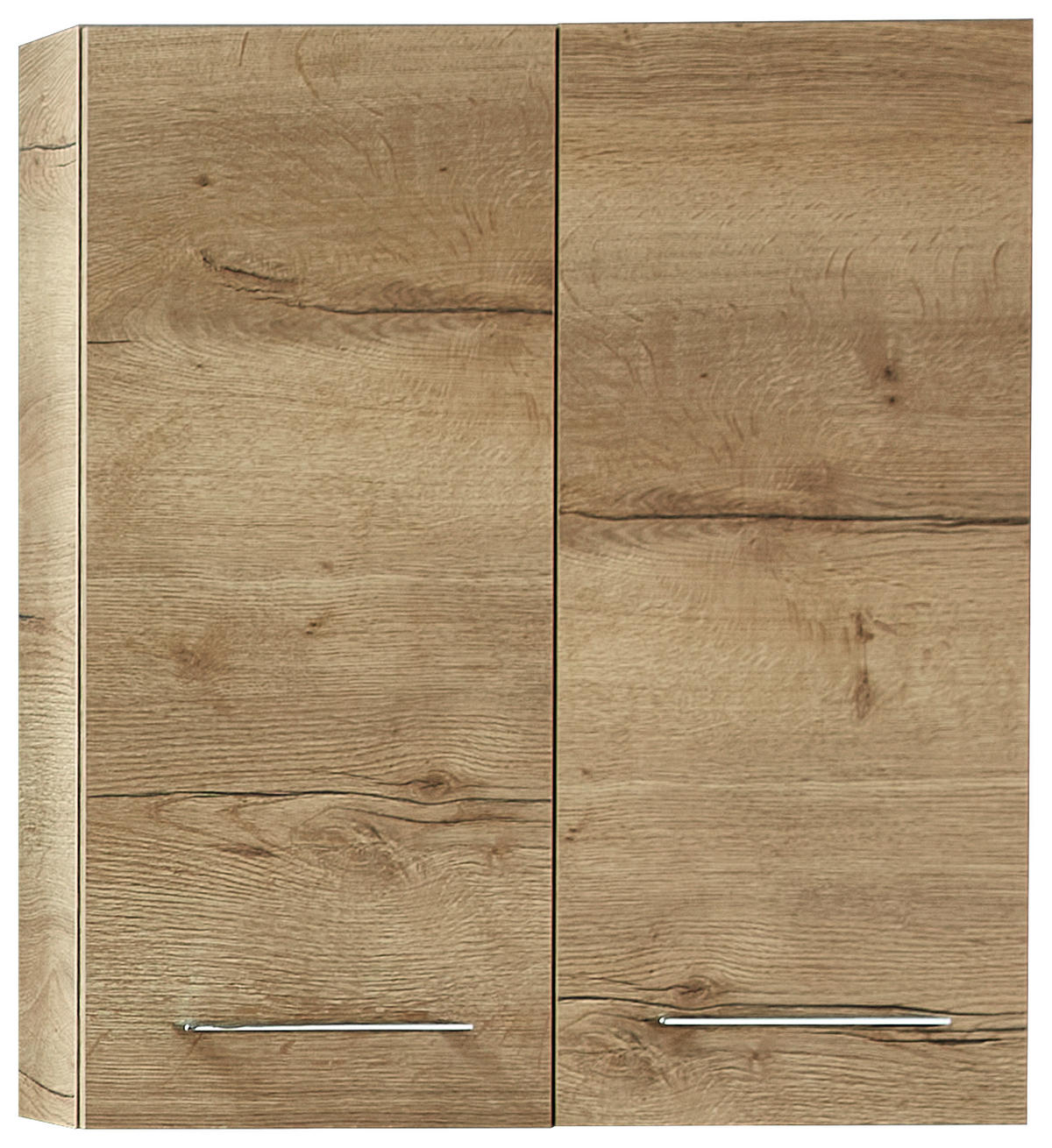 HÄNGESCHRANK 60/70/15,8 cm  - Chromfarben/Eichefarben, KONVENTIONELL, Glas/Holzwerkstoff (60/70/15,8cm) - Sadena