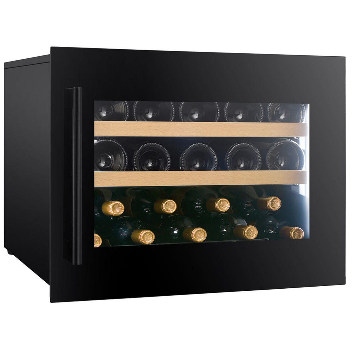 WEINKÜHLSCHRANK DVP-19.50B  - Schwarz, Basics, Glas/Holz (59/45,5/56,9cm)