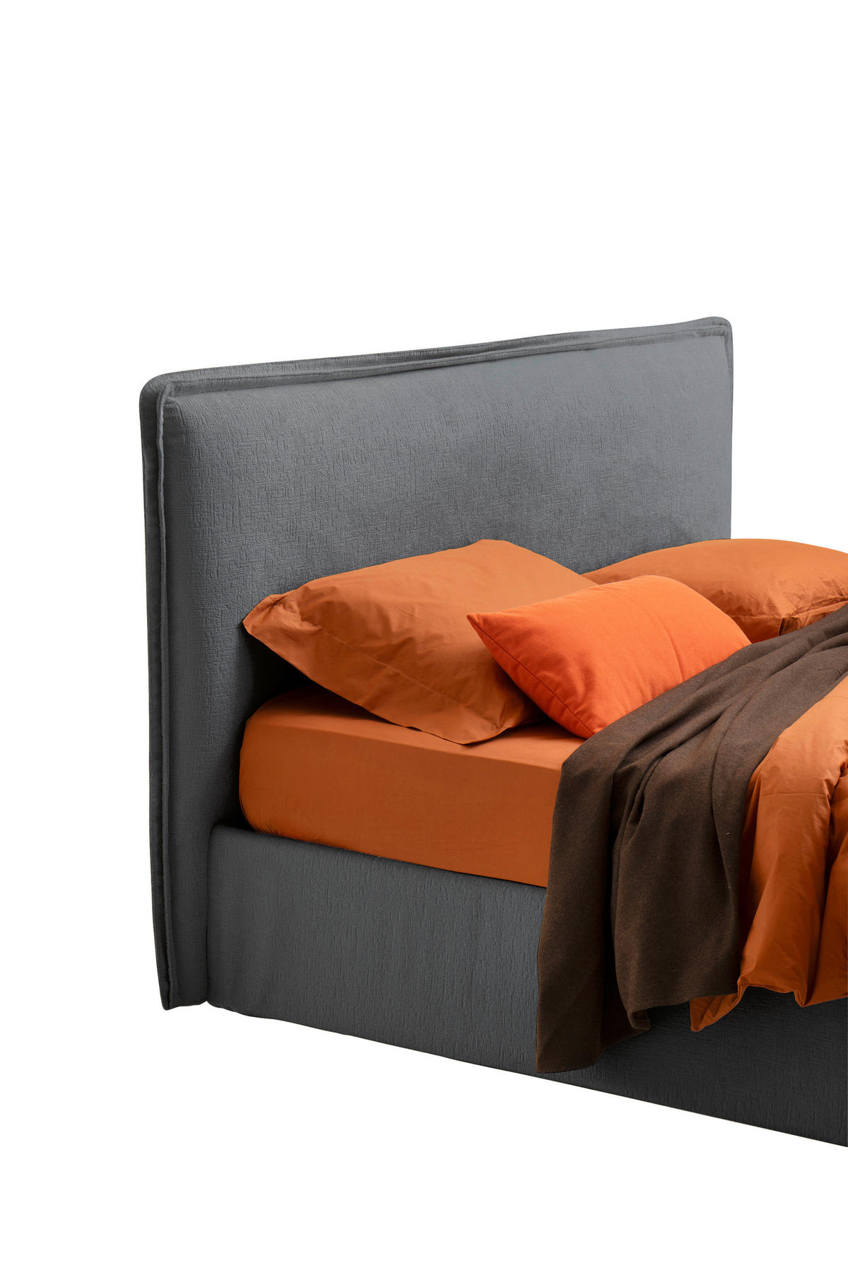 POLSTERBETT 180/200 cm,  in Dunkelgrau, gepolstertes Kopfteil, Lattenrost, Bettkasten,  - Dunkelgrau/Silberfarben, Design, Holz/Kunststoff (180/200cm) - Milino