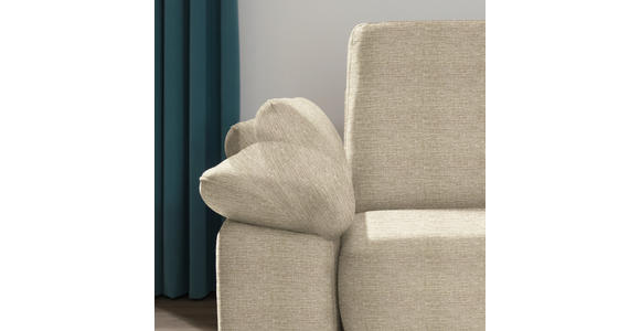 ECKSOFA in Flachgewebe Hellbraun - Chromfarben/Hellbraun, KONVENTIONELL, Textil/Metall (285/176cm) - Novel