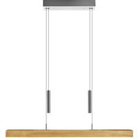 LED-HÄNGELEUCHTE 85/5,8/95-160 cm  - Eichefarben/Silberfarben, Natur, Holz (85/5,8/95-160cm) - Herzblut