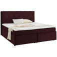 BOXSPRINGBETT 180/200 cm  in Beere  - Beere/Schwarz, Design, Kunststoff/Textil (180/200cm) - Xora