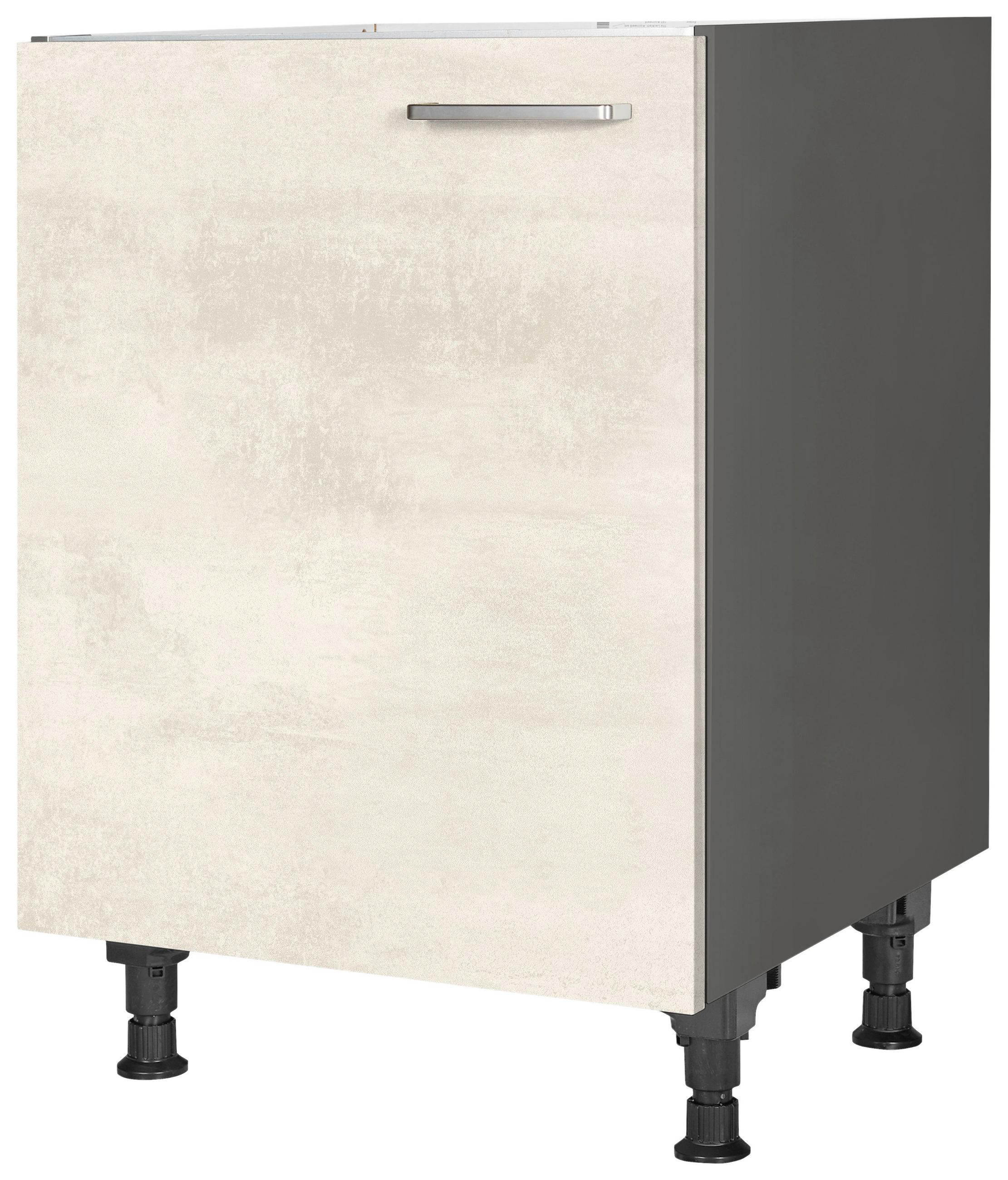 SPÜLENUNTERSCHRANK 60/87/56 cm in Weiß - Schieferfarben/Edelstahlfarben, MODERN, Holzwerkstoff/Metall (60/87/56cm) - Nobilia