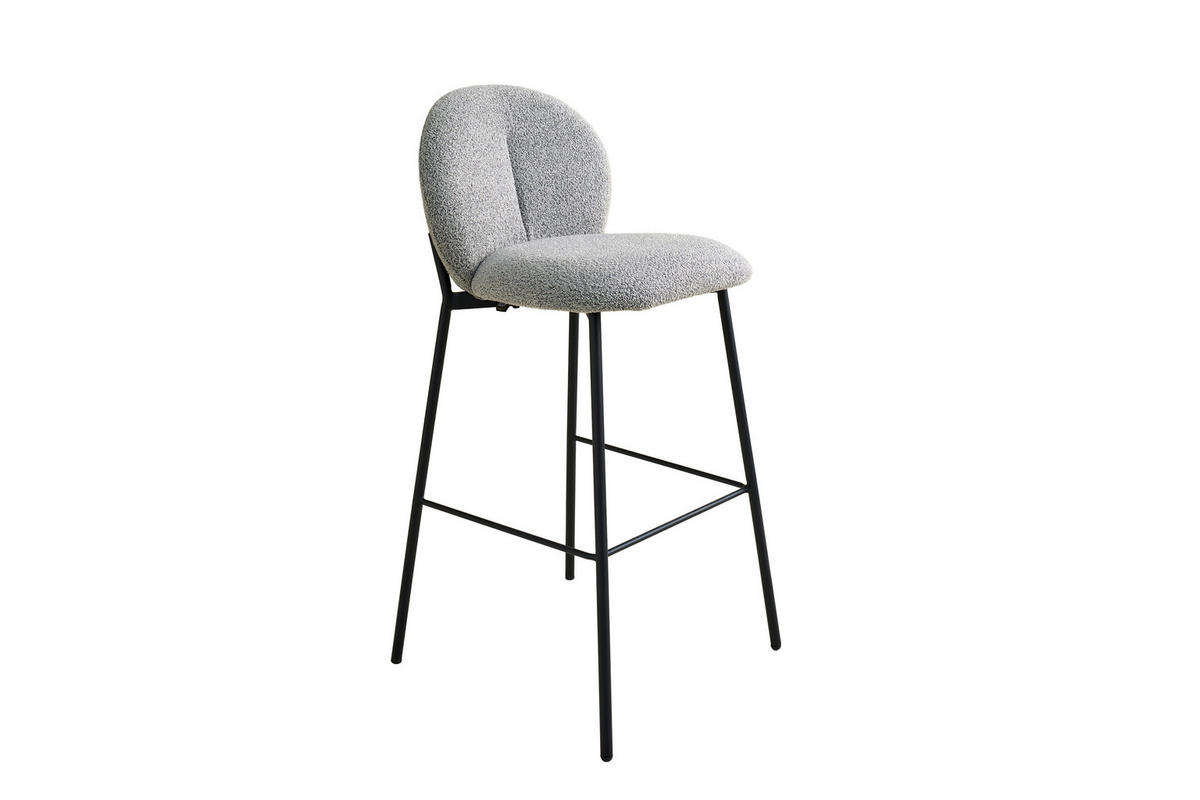 BARHOCKER-SET in Grau  - Schwarz/Grau, MODERN, Textil/Metall (47/102,7/52cm) - Schöner Wohnen