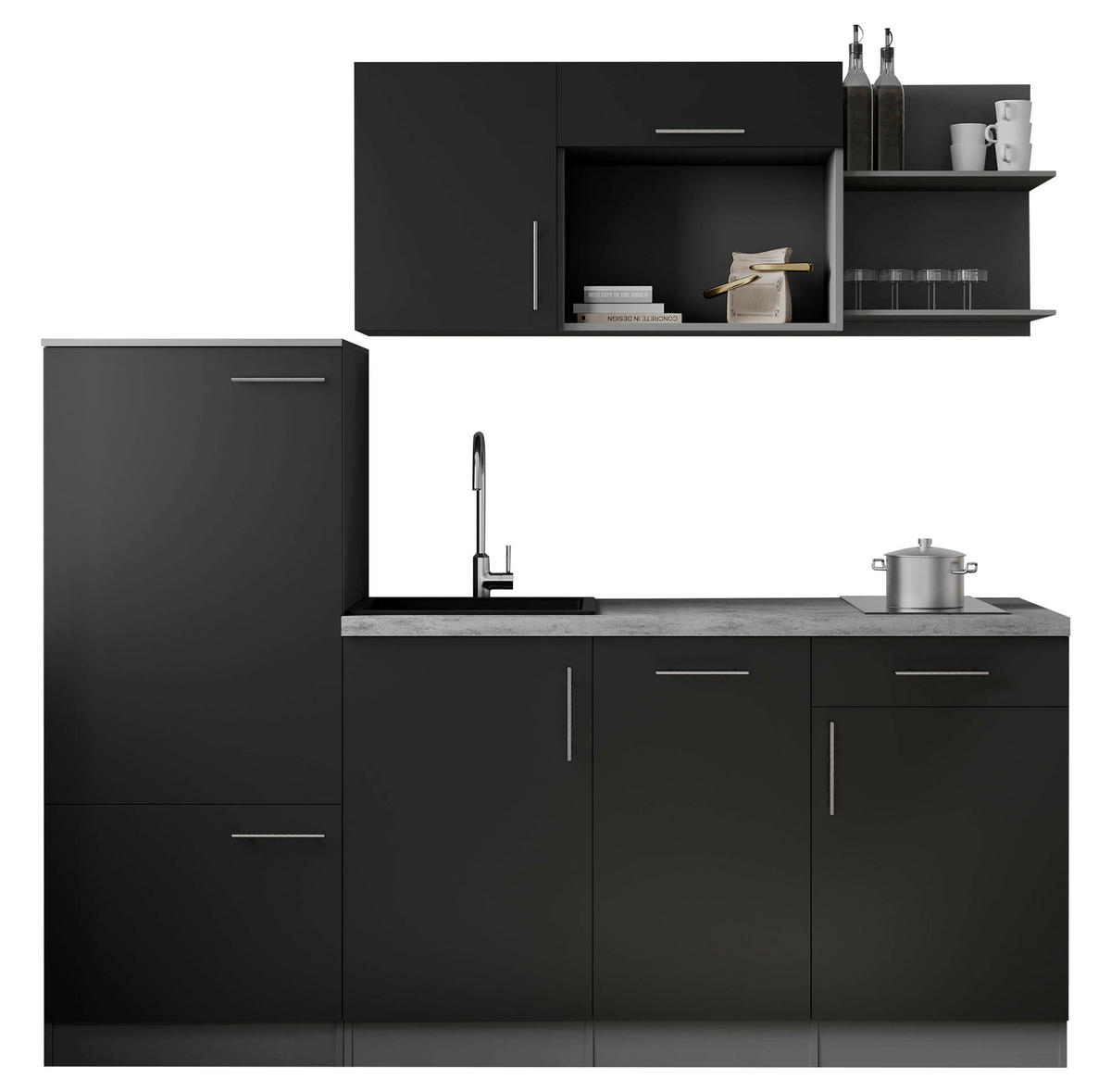 KUCHYŇSKÝ BLOK 205 cm - šedá/černá, Trend, kov/kompozitní dřevo (205cm) - Respekta