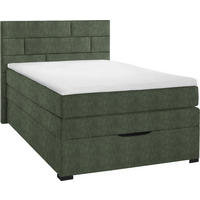 BOXSPRINGBETT 120/200 cm  in Olivgrün  - Wengefarben/Olivgrün, Konventionell, Holz/Textil (120/200cm) - Carryhome