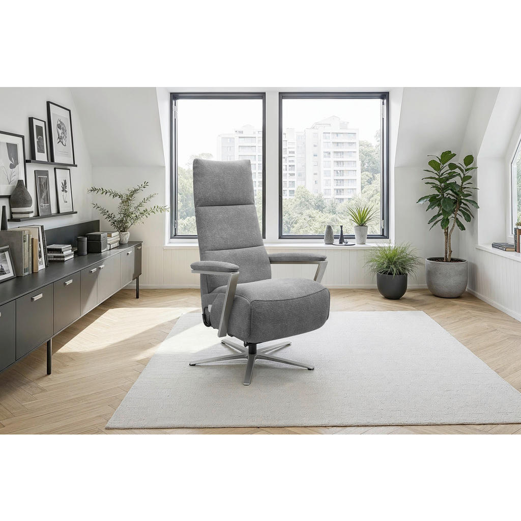 Sit & More RELAXAČNÉ KRESLO, textil, sivá