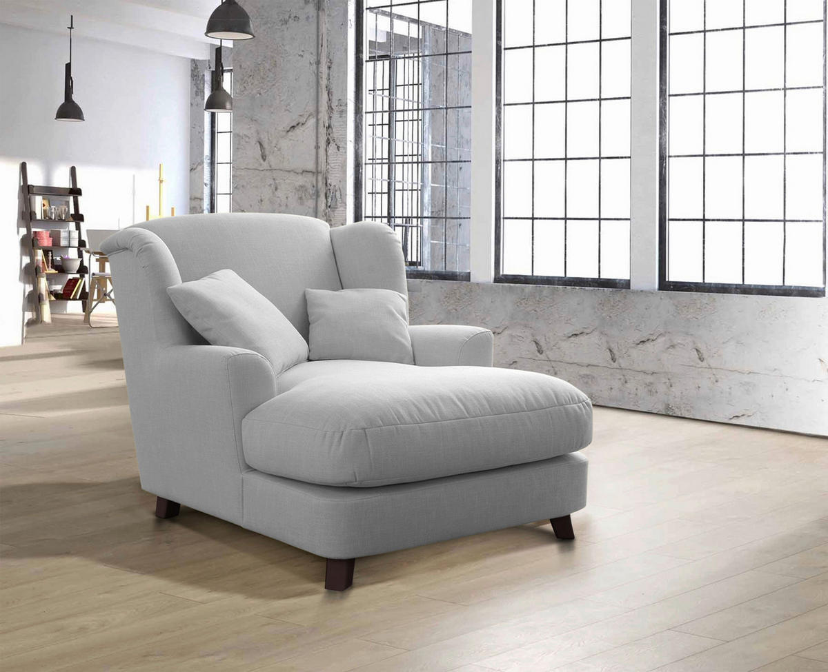 XXL-SESSEL in Silberfarben  - Beige/Dunkelbraun, Modern, Holzwerkstoff/Textil (109/104/145cm) - Sit & More