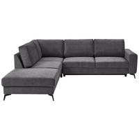 HÖRNSOFFA i chenille mörkgrå  - mörkgrå/svart, Klassisk, metall/textil (257/275cm) - MID.YOU