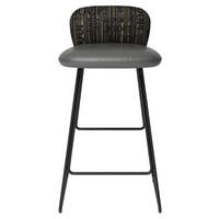 BARHOCKER Flachgewebe Kombination Echtleder/Stoff Schwarz, Schlammfarben Lederauswahl, Stoffauswahl, Gestellauswahl  - Schlammfarben/Schwarz, Design, Leder/Textil (43/80/47cm) - Joop!