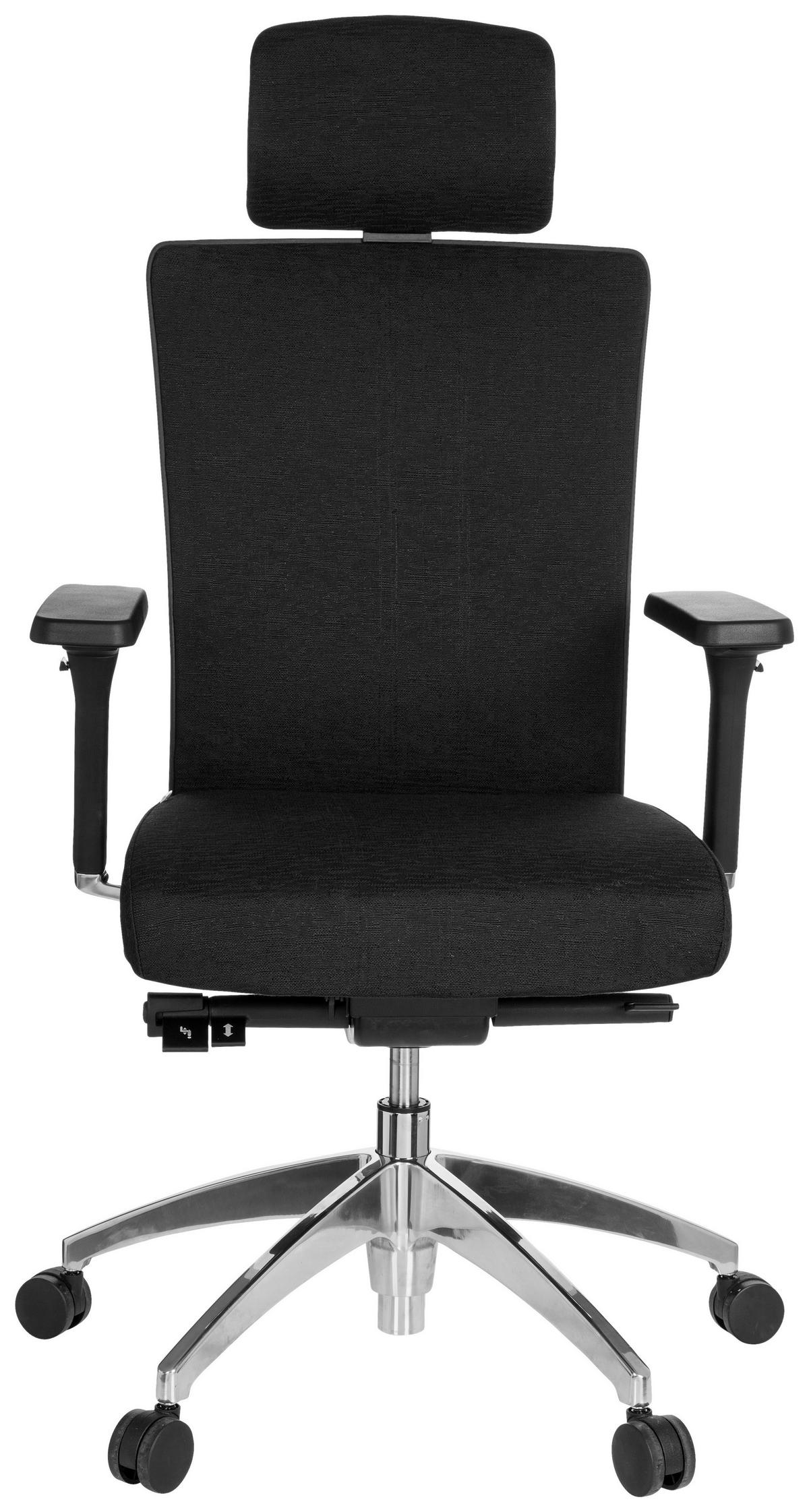 SNURRSTOL  i vävt tyg svart  - aluminiumfärg/svart, Modern, metall/textil (57/113/52cm) - MID.YOU