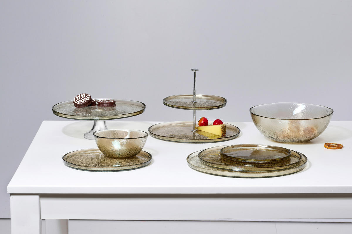 TELLER Braun 24/2 cm Luzia  - Braun, KONVENTIONELL, Glas (24/2cm) - Ritzenhoff Breker