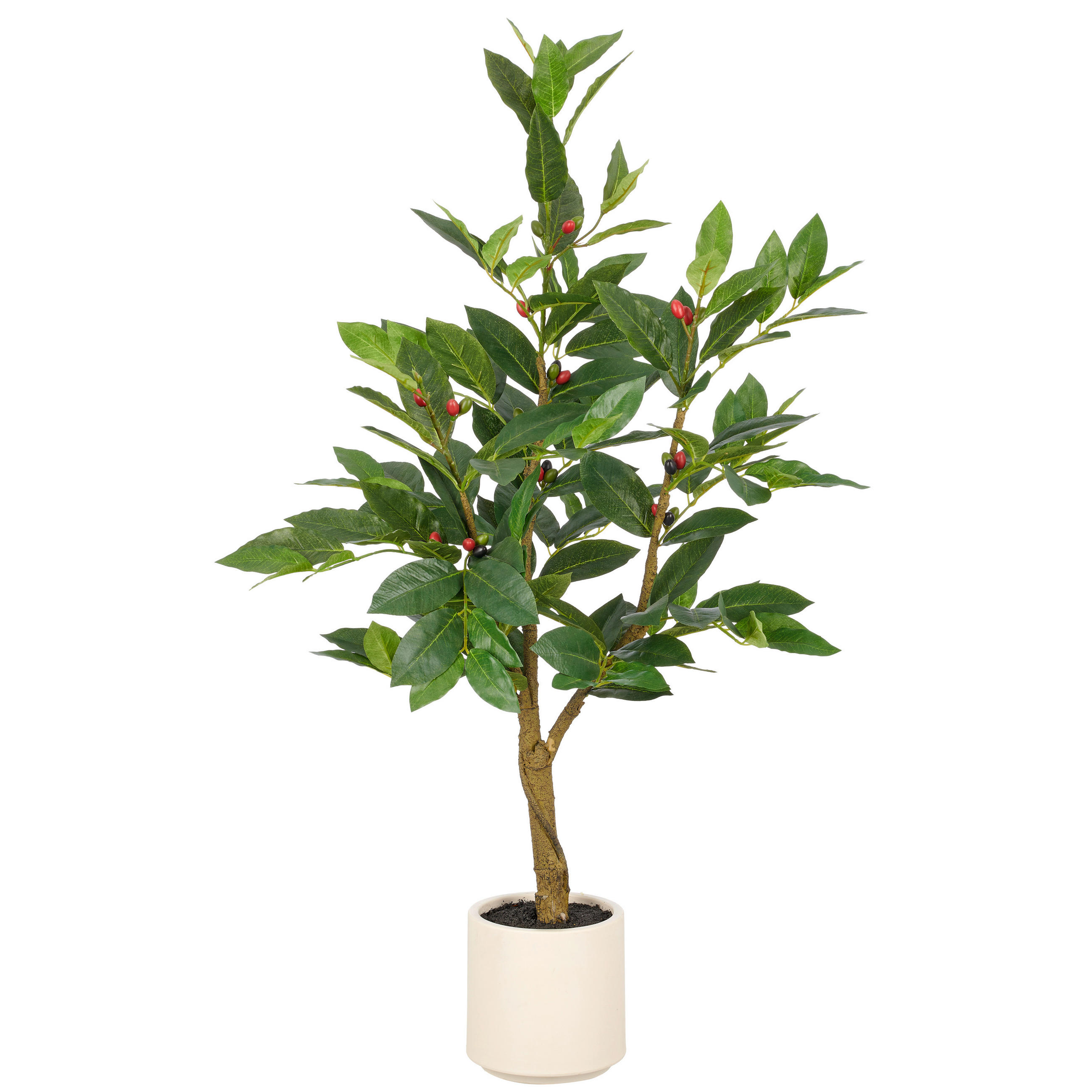 KUNSTPFLANZE 95 cm  - Creme/Braun, Basics, Kunststoff (95cm)