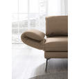RÉCAMIERE in Echtleder Hellbraun  - Chromfarben/Hellbraun, Design, Leder/Metall (209/85-109/95-16cm) - Dieter Knoll