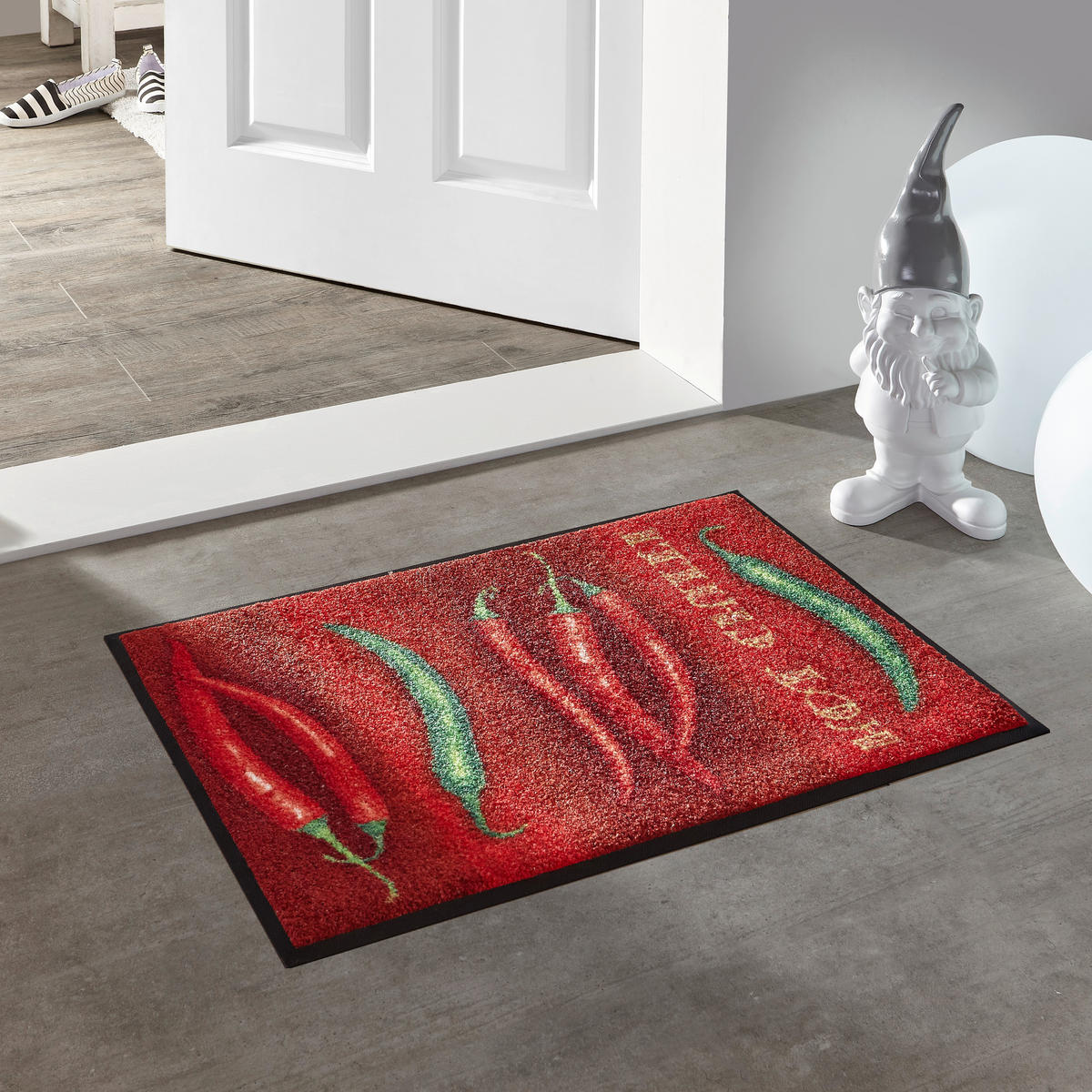 KUHINJSKI TEPIH 75/120 cm   zelena, crvena  Hot Chilli  - zelena/crvena, Trend, tekstil/plastika (75/120cm) - wash+dry