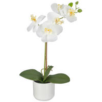 KUNSTBLUME - Weiß/Grün, Basics, Keramik/Kunststoff (46cm)