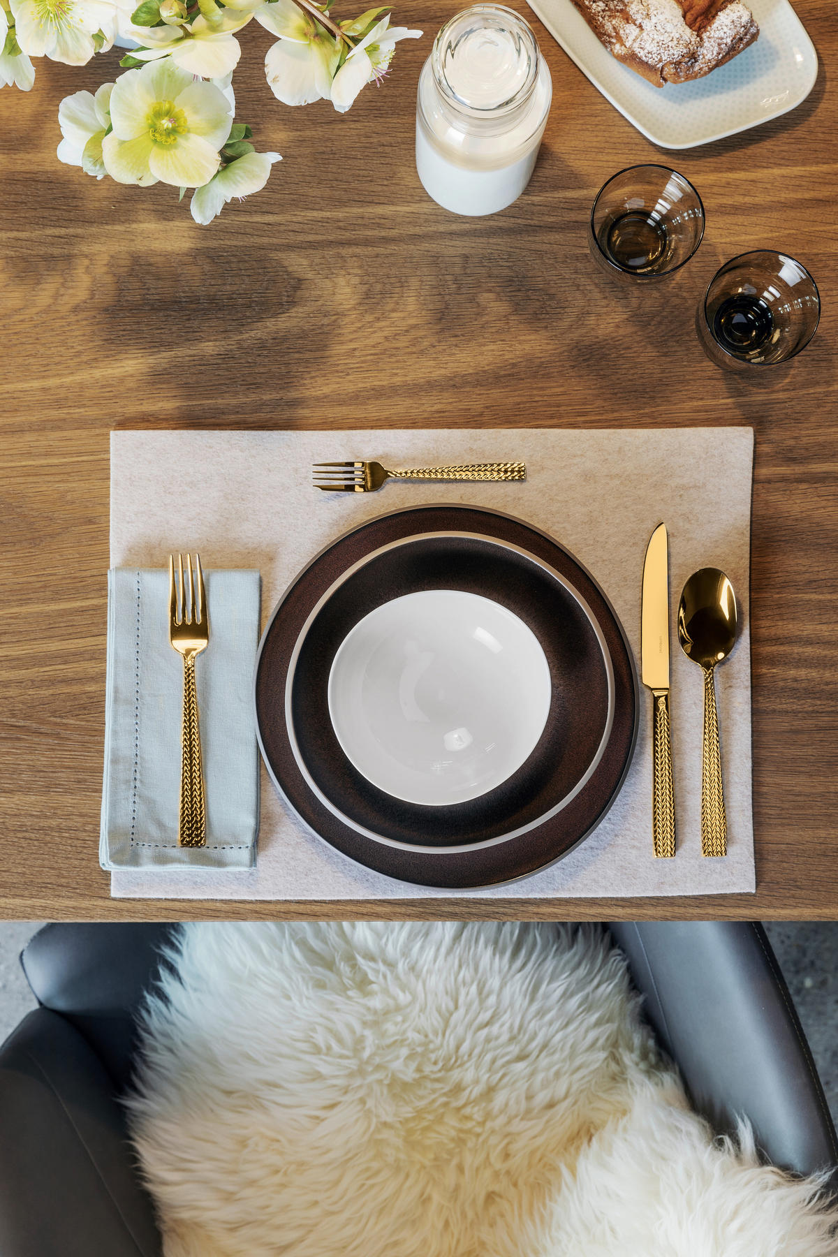 BESTECKSET  24-teilig  - Goldfarben, Basics, Metall - Sambonet