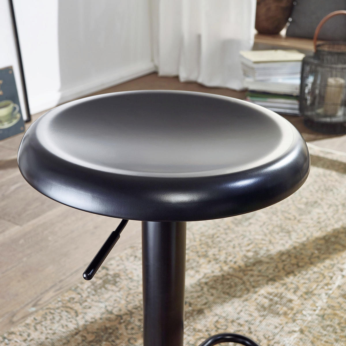 BARHOCKER in Metall Schwarz  - Schwarz, Modern, Metall (40/79/40cm) - MID.YOU