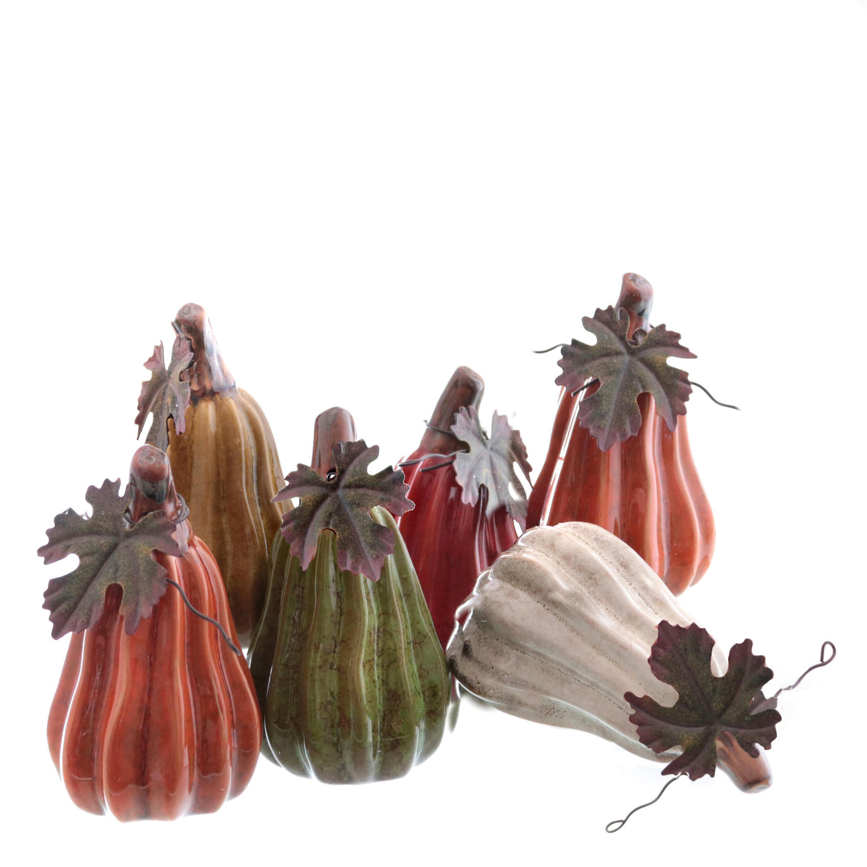 DEKOKÜRBIS - Dunkelgrün/Rot, LIFESTYLE, Keramik (6/10cm)