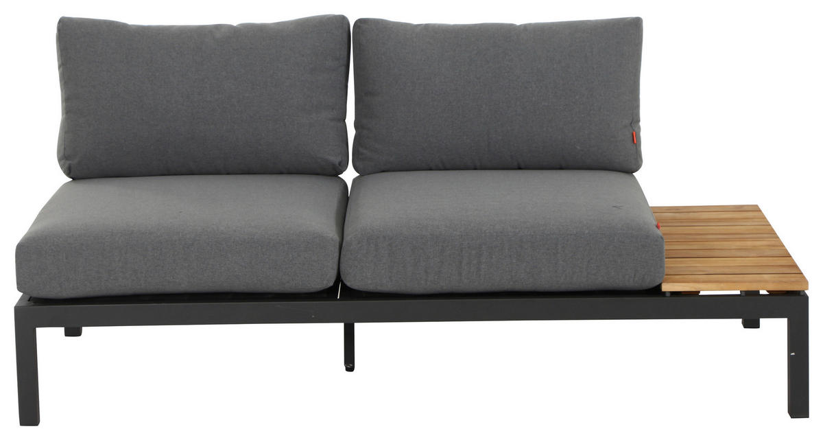 LOUNGESOFA 175/70/84 cm Teakholz Aluminium  - Anthrazit/Grau, MODERN, Holz/Textil (175/70/84cm) - Siena Garden