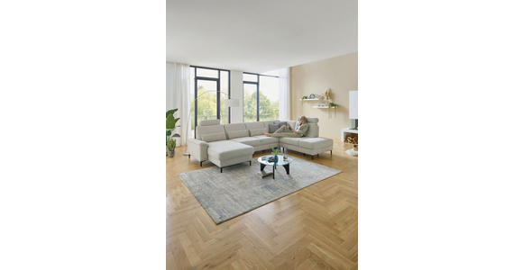 WOHNLANDSCHAFT Dieter Knoll Greige Chenille  - Greige/Schwarz, Design, Textil/Metall (175/349/235cm) - Dieter Knoll