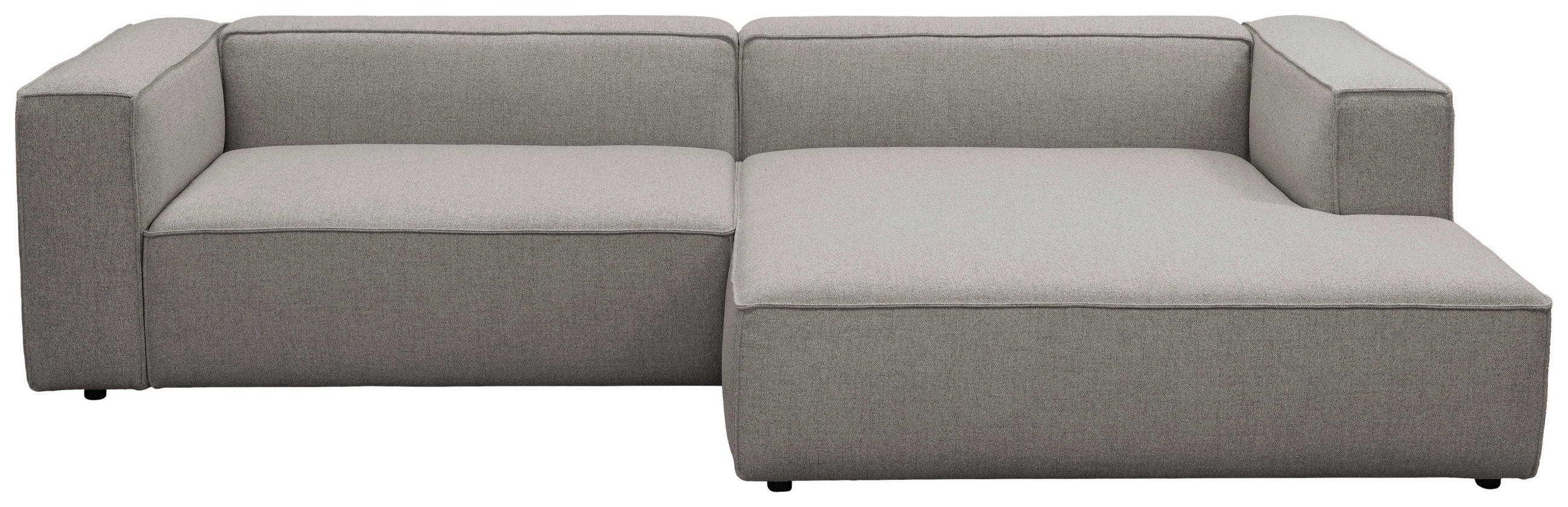 ECKSOFA Taupe Chenille Rücken echt  - Taupe/Schwarz, MODERN, Kunststoff/Textil (296/185cm) - Hom`in