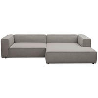 ECKSOFA Taupe Chenille Rücken echt  - Taupe/Schwarz, MODERN, Kunststoff/Textil (296/185cm) - Hom`in