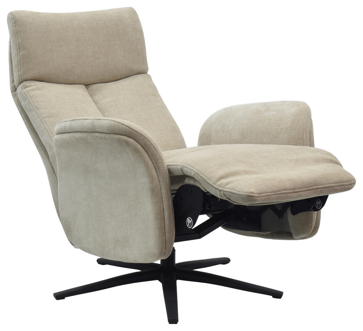 RELAXSESSEL Webstoff    - Beige/Schwarz, Design, Holz/Textil (75/109/84/148/84cm) - Livetastic