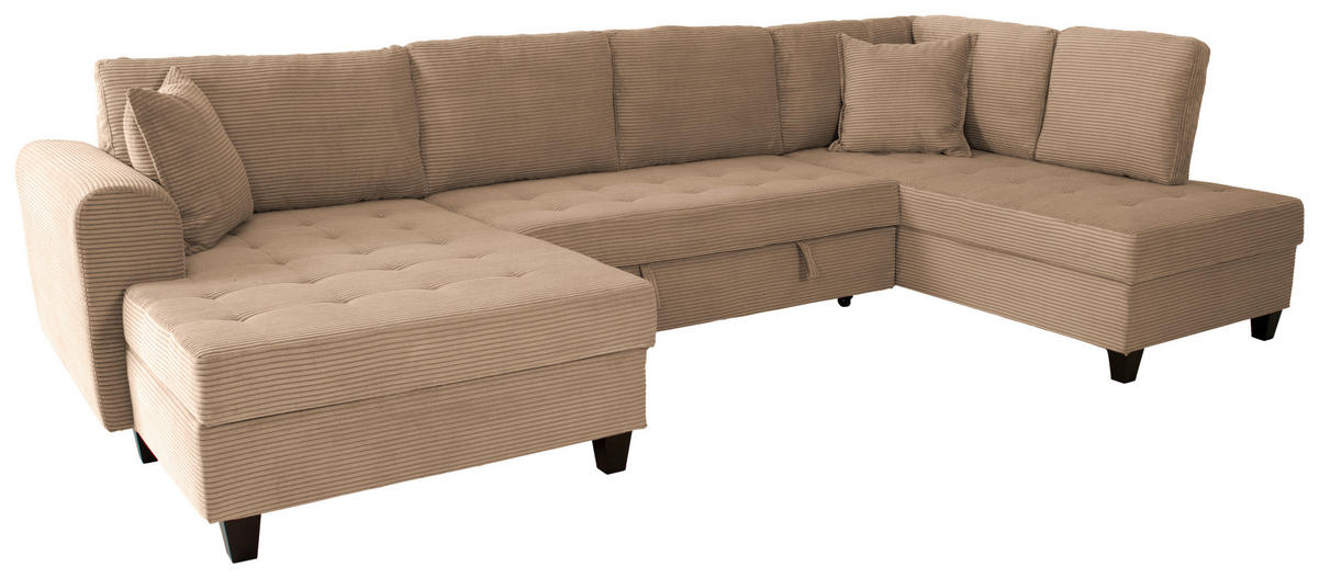 WOHNLANDSCHAFT MORITZ Karamell Cord  - Karamell, Trend, Textil (155/324/178cm) - P & B