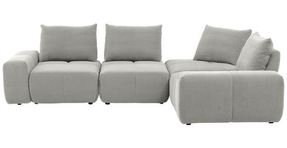ECKSOFA in Velours Greige 326/236 cm - Greige/Schwarz, Design, Kunststoff/Textil (326/236cm) - Xora