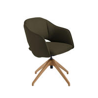 ARMLEHNSTUHL  in Echtleder naturbelassen  - Wildeiche/Olivgrün, Design, Leder/Holz (63/74-90/57-73cm) - Koinor