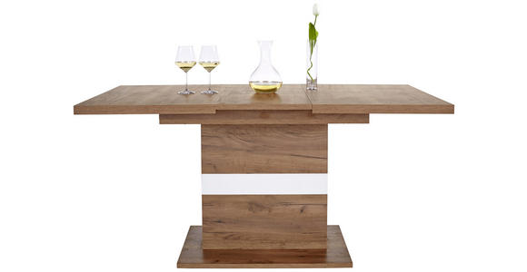 Ausziehbarer Esstisch Avensis 120cm Krafteiche Dunkel - Eichefarben/Weiß, MODERN, Holzwerkstoff (120/75,9/80cm) - Luca Bessoni