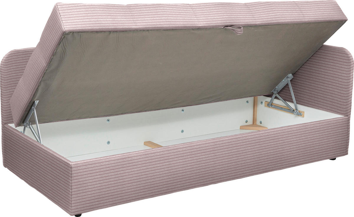 LIEGE  in Cord Hellrosa  - Hellrosa/Schwarz, Basics, Kunststoff/Textil (205/90/95cm) - Xora