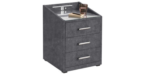 NACHTKÄSTCHEN 47/61/46 cm  in Anthrazit  - Anthrazit/Silberfarben, Design, Holzwerkstoff/Kunststoff (47/61/46cm) - Xora