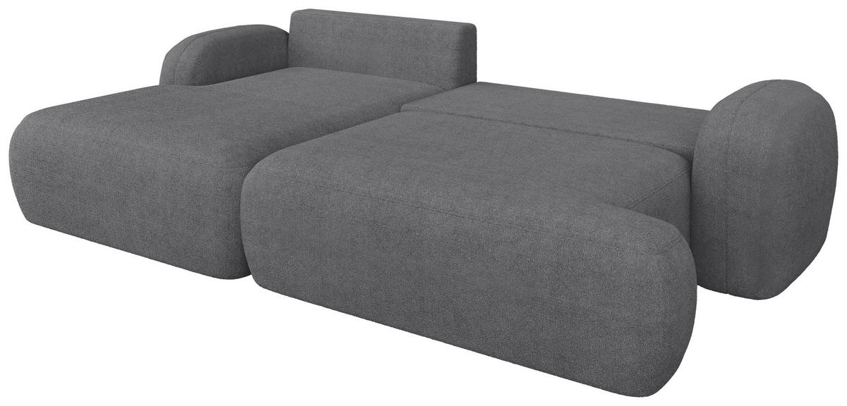 ECKSOFA Sevilla Plus in Bouclé Dunkelgrau  275/175 cm  - Dunkelgrau/Schwarz, Design, Kunststoff/Textil (275/175cm) - MID.YOU